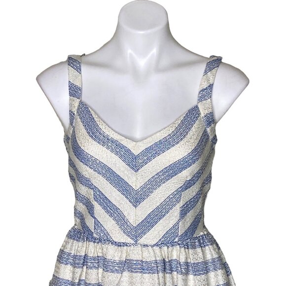 Line & Dot NWT $138 Stripe Stripe Open Back Minidress, Blue White Women's Size S - Picture 4 of 13